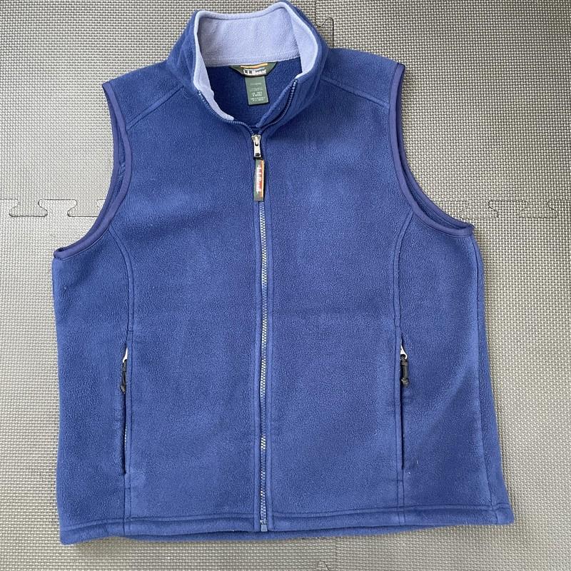 Vintage LL Bean Fleece Vest Womens Large Full Zip Outdoors Hiking Sleeveless 90s
