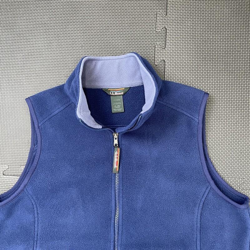 Vintage LL Bean Fleece Vest Womens Large Full Zip Outdoors Hiking Sleeveless 90s