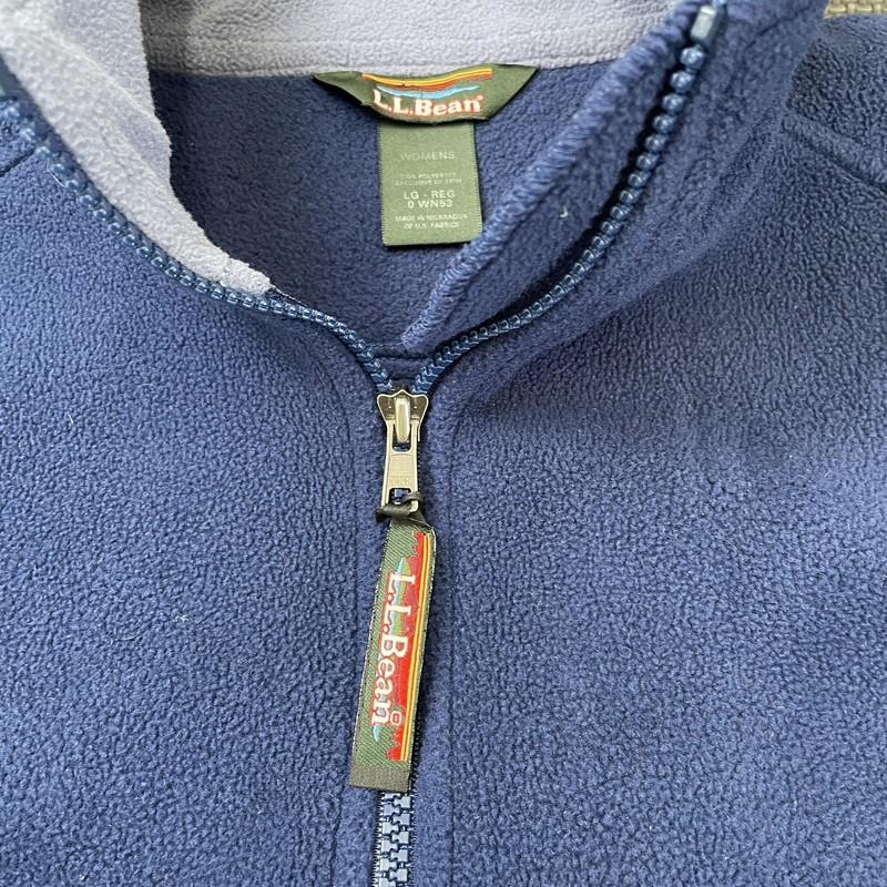 Vintage LL Bean Fleece Vest Womens Large Full Zip Outdoors Hiking Sleeveless 90s
