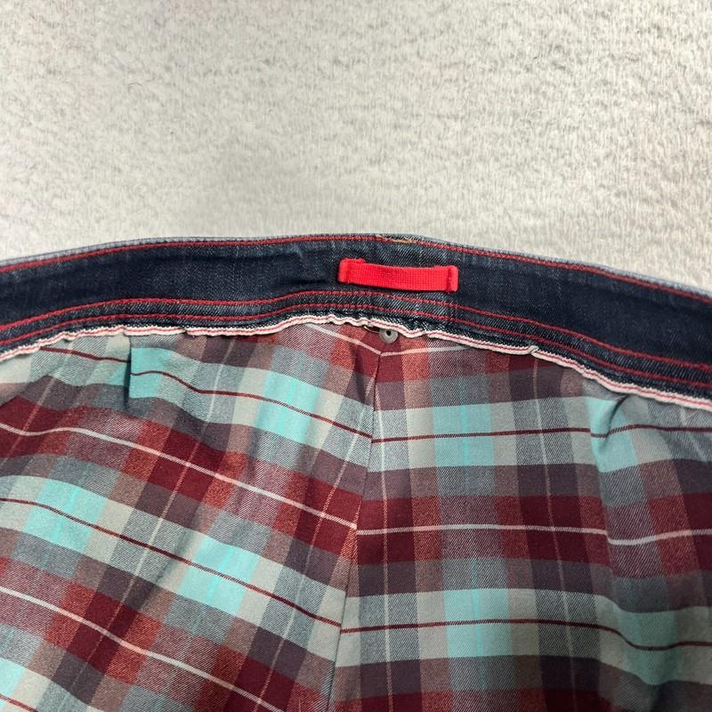 Vintage LL Bean Stretch 14 (34x29) Plaid Flannel Lined Jeans Womens Blue Reflect