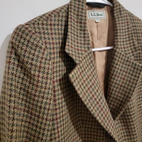 Vintage LL Bean Womens Blazer Size 6 Houndstooth 3 Button Academia