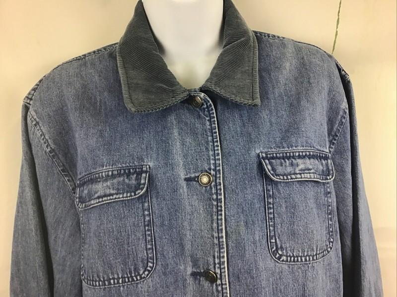 Vintage Marsh Landing Petites Women’s Denim Corduroy Collar Barn Jacket Sz. PS