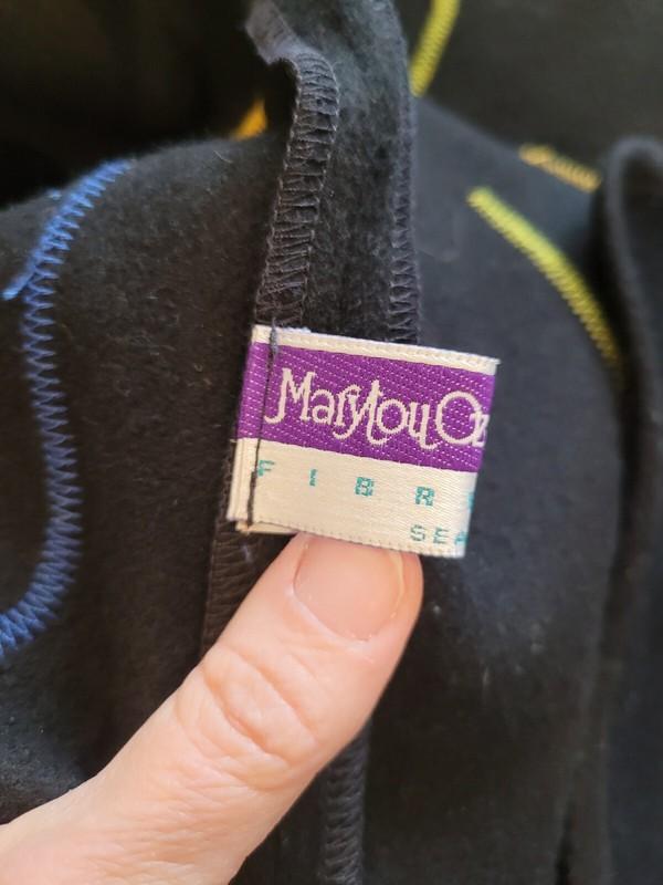 Vintage Marylou Ozbolt Storer Art To Wear Vest Black With Lines Sz M Medium