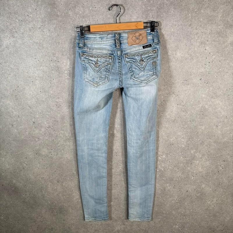 Vintage Miss Me Slim Y2K Hip Hop Jeans Womens W27 Blue Denim USA