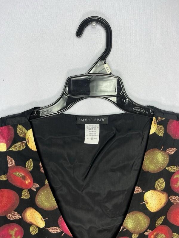 Vintage NWT Saddle River Sportswear Apples Teacher Autumn Print Vest L/XL