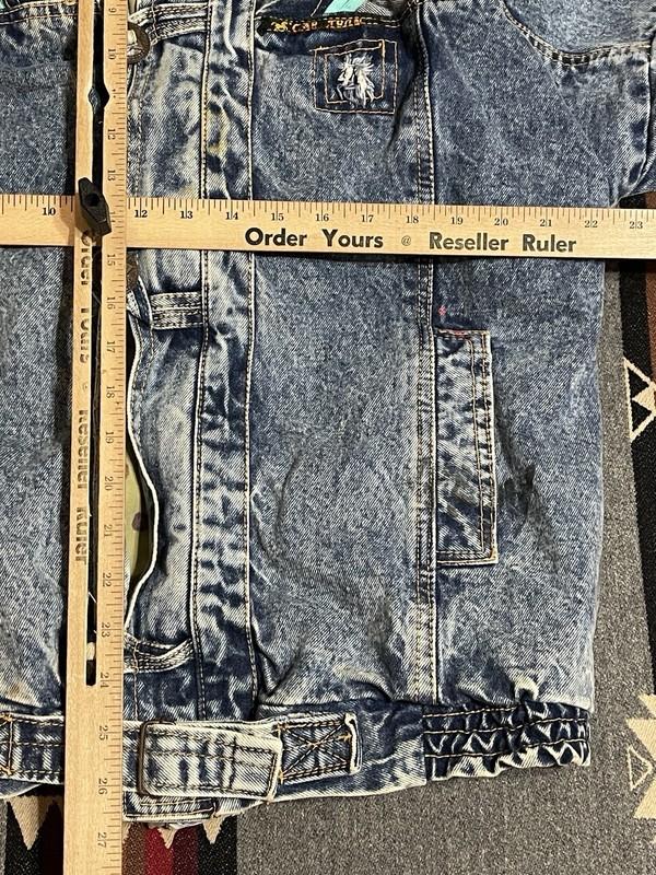 Vintage Pepe Acid Wash Denim Trucker Jean Jacket Mens Size S/M Full Zip T45