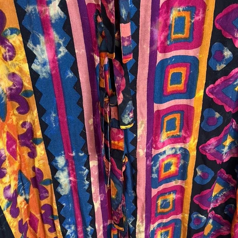 Vintage PIER 1 IMPORTS Colorful Geometric Patterned Cover Up Tunic Size Medium
