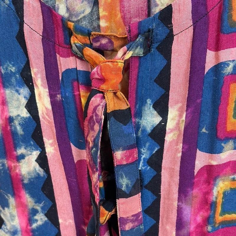 Vintage PIER 1 IMPORTS Colorful Geometric Patterned Cover Up Tunic Size Medium