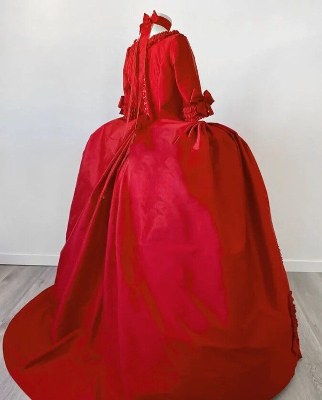 Vintage Red Victorian Ball Gowns Renaissance Corset Cosplay Evening Gowns