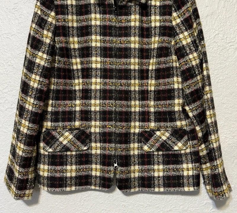 Vintage Sag Harbor Jacket Womens Sz 14 Plaid Zip Front Lined Acrylic Retro Y2K