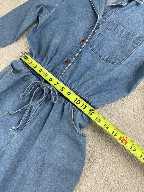 Vintage Saint Germain Jumpsuit Romper Petite S Blue Jean Denim Coveralls
