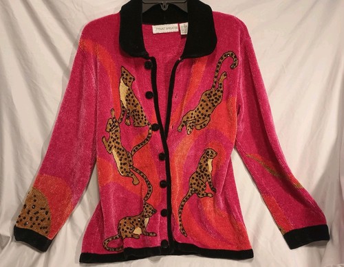 Vintage THAT SWEATER Cheetah sweater Size M