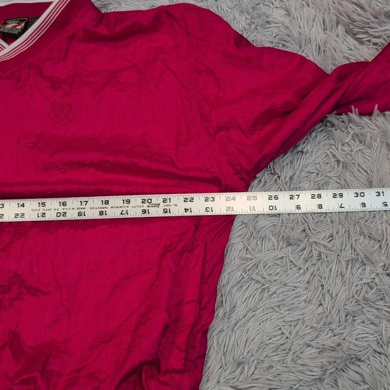 Vintage U.S.A. Olympics Jacket Womens L Red Training Track Windbreaker Pockets