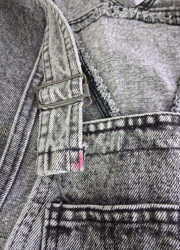 Vintage Wear L.o.u Daily Womens Small Gray Cut-off Short Overalls