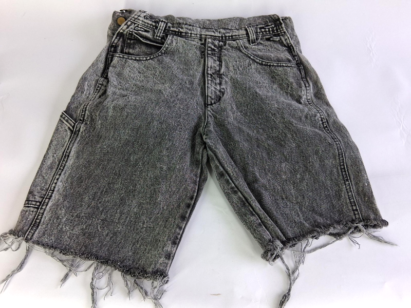 Vintage Wear L.o.u Daily Womens Small Gray Cut-off Short Overalls