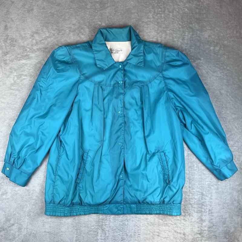 Vintage Women's Jacket Be In The Current Seen Teal 20W 80s
