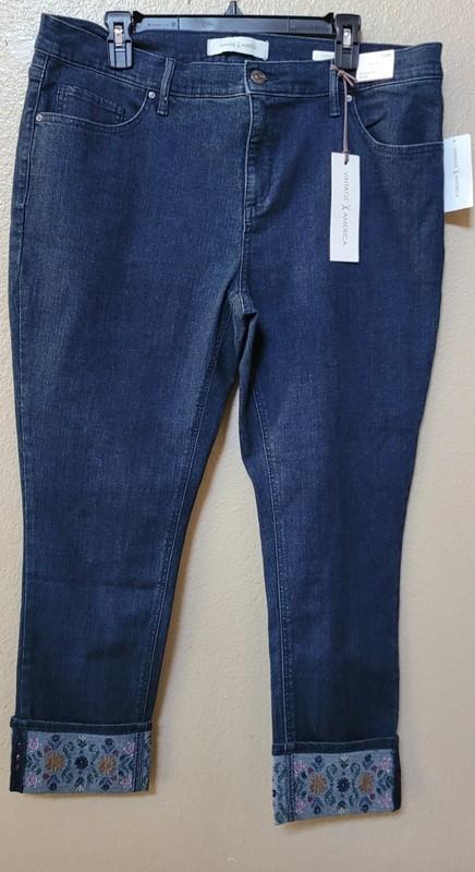 Vintage X America Women Weekend Jeans Plus Size Jeans Embroider Jeans 16-20W