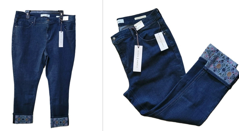 Vintage X America Women Weekend Jeans Plus Size Jeans Embroider Jeans 16-20W