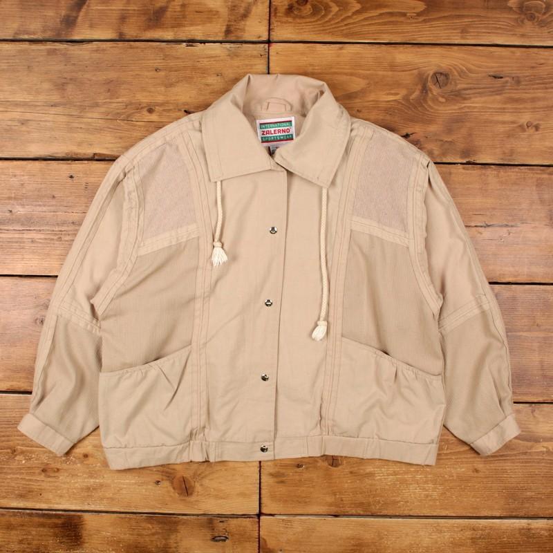 Vintage Zalerno Workwear Jacket L 90s Chore Beige Womens