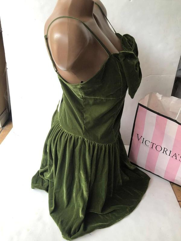 VS For Love And Lemons “Martini” Velvet Mini Dress Green MRSP $249 NWT
