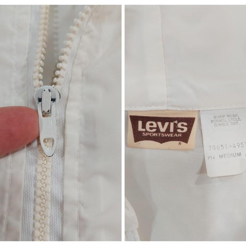 Vtg 70s Levi's Nylon Hooded Windbreaker Women's Jacket Talon Zipper. Sz M