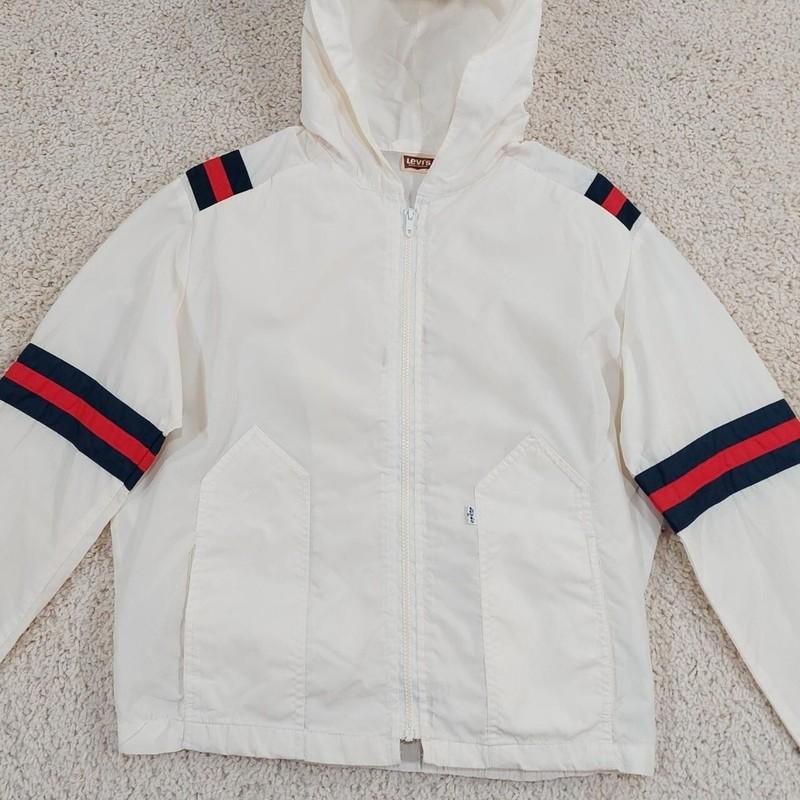 Vtg 70s Levi's Nylon Hooded Windbreaker Women's Jacket Talon Zipper. Sz M