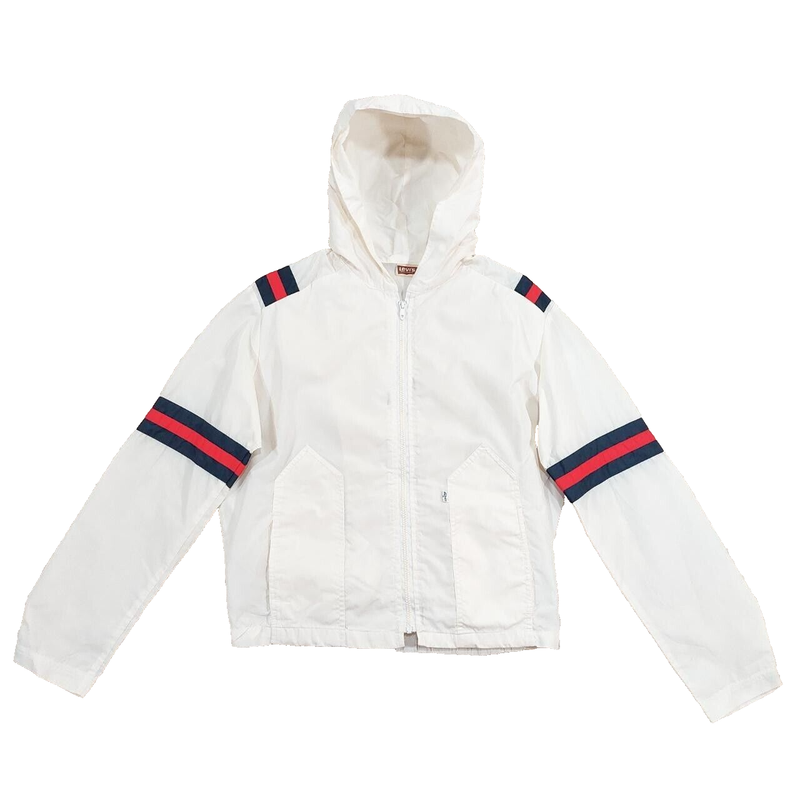 Vtg 70s Levi's Nylon Hooded Windbreaker Women's Jacket Talon Zipper. Sz M
