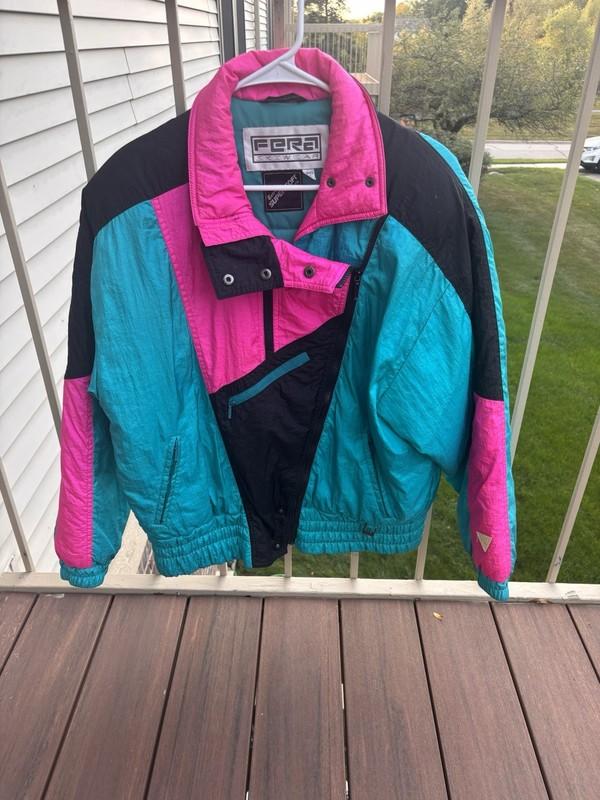 VTG 80s Fera Skiwear Snowboard Puffer Jacket/Pullover Colorblock Womens Size 12