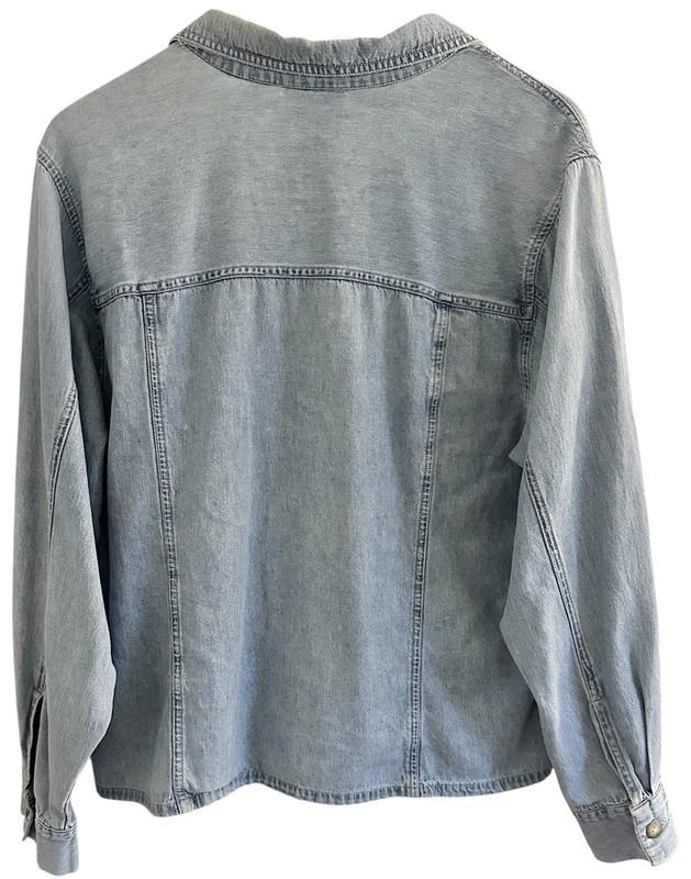 VTG 90s The Avenue Denim Button Up Light Wash Jean Shirt Jacket Shacket -14/16
