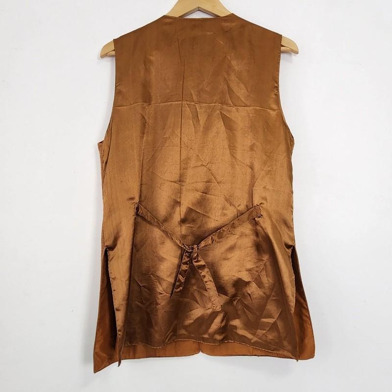 VTG Brown Suede Vest Pockets Coastal Cowgirl Western Ranch Boho Retro 70s Rock