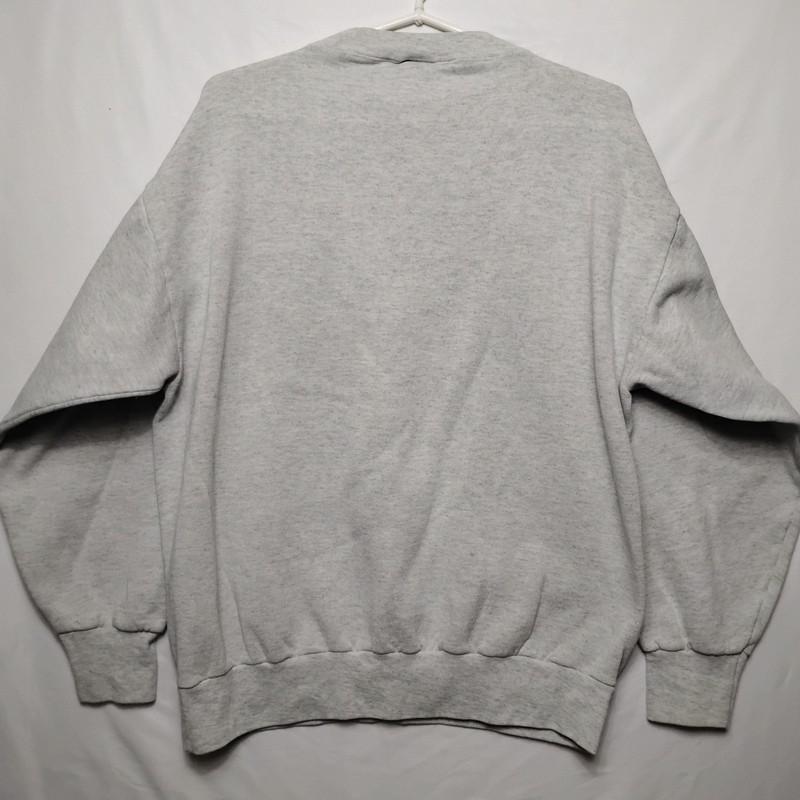 Vtg Brundage Mountain Pullover Sweat Shirt L Gray Crewneck McCall ID Ski Resort