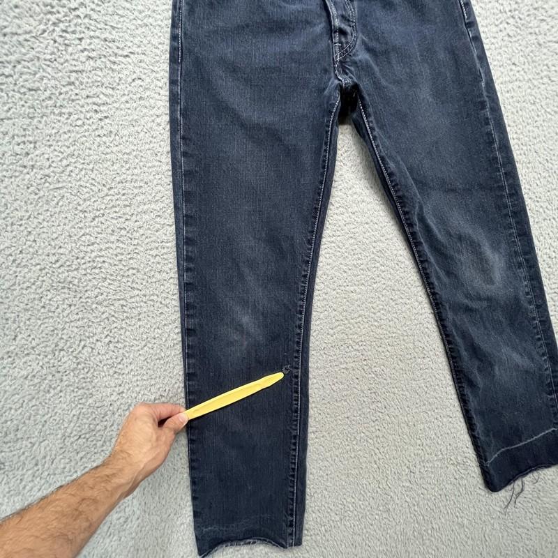 VTG Levi's 501 Jeans Womens 27x32 Indigo Raw Hem Denim Button Fly Distressed