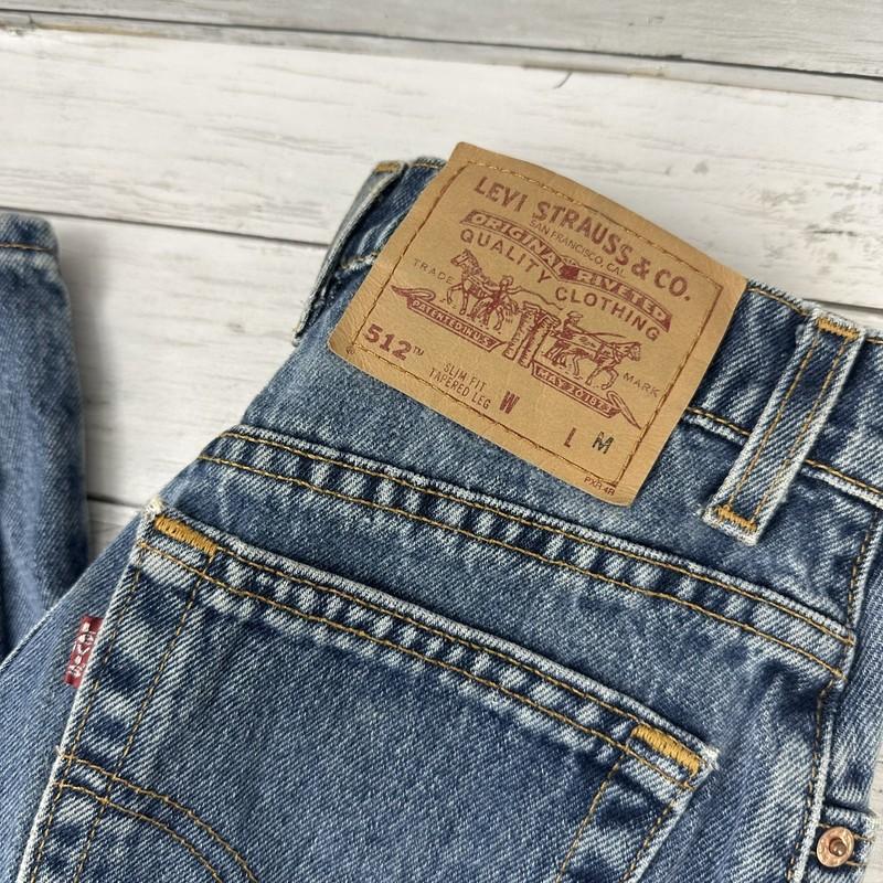 VTG Levi's 512 Jeans Women's 3 Medium 24x31 Blue Denim Slim Fit Tapered Leg 1996