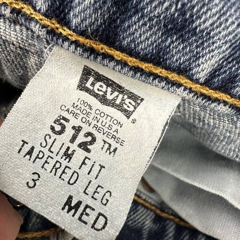 VTG Levi's 512 Jeans Women's 3 Medium 24x31 Blue Denim Slim Fit Tapered Leg 1996