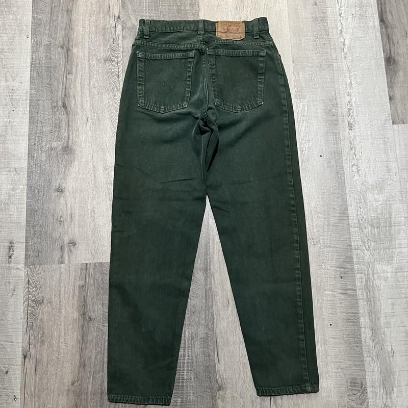 VTG Levis 550 Dark Forest Green Womens Relaxed Fit Tapered USA Denim Jeans 9 SHT