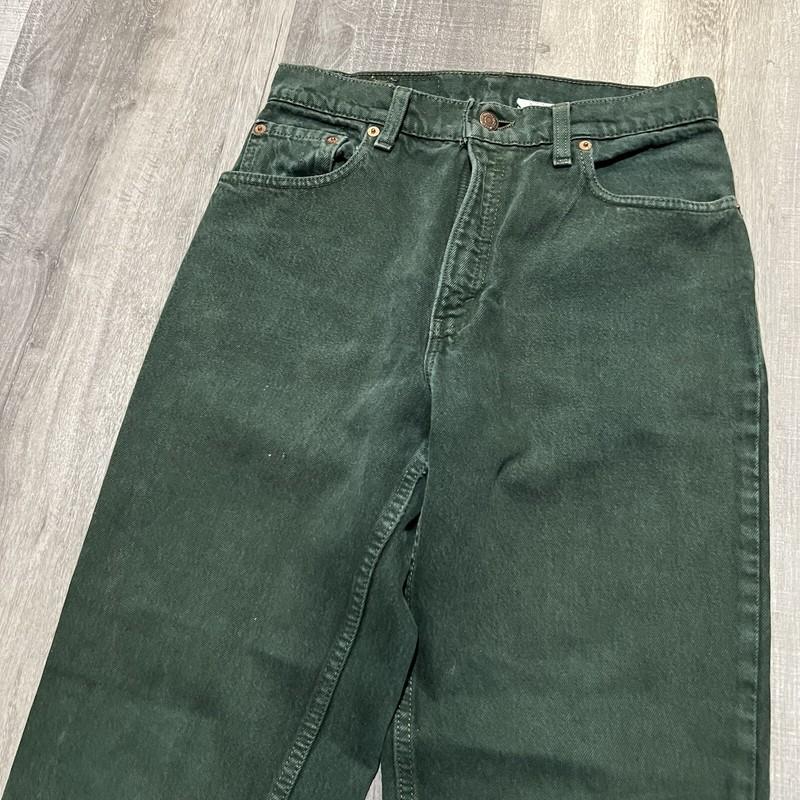 VTG Levis 550 Dark Forest Green Womens Relaxed Fit Tapered USA Denim Jeans 9 SHT