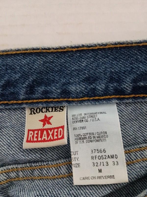 Vtg Rockies Jeans Womens 32/13 33 M Blue Western High Rise Cowgirl Relaxed A18