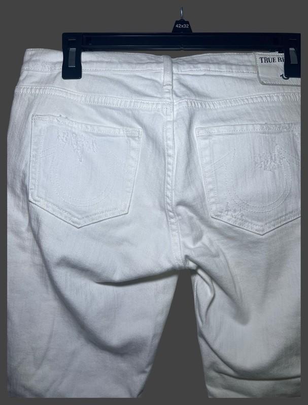 VTG True Religion Jeans Skinny Distressed White Women’s Size 28 Stretch Low Rise