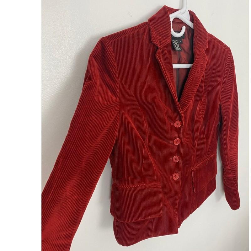 VTG Women J. Peterman Corduroy Button Up Blazer Collared Jacket 4