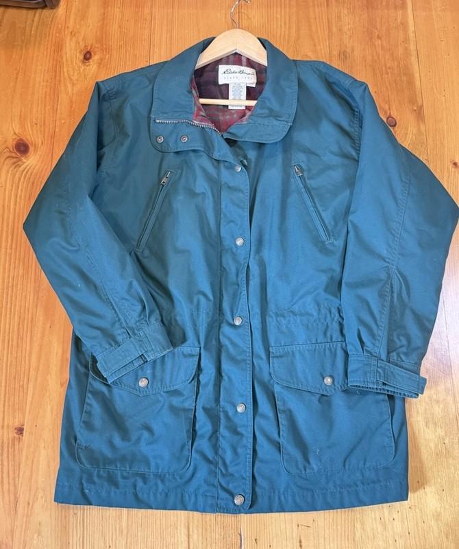 VTG Women’s Eddie Bauer Utility Jacket Wool Lined Green Winter Chore Coat LG