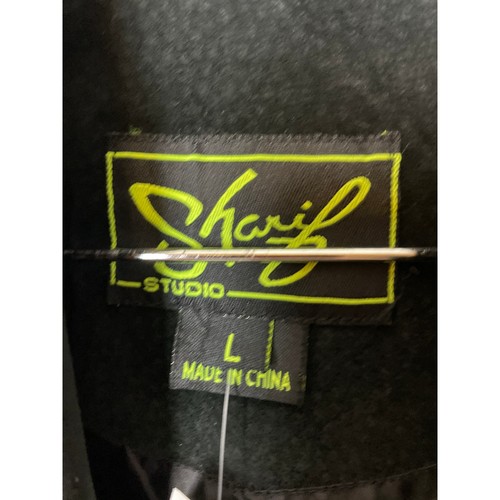 VTG Women's Western Jacket Black Leather Size Large Eyelet Design Western Goth