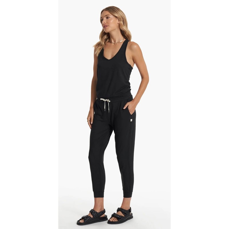 Vuori Lux Casual Racerback Tank Relaxed Crop Jumpsuit Blsck Women’s Size XL