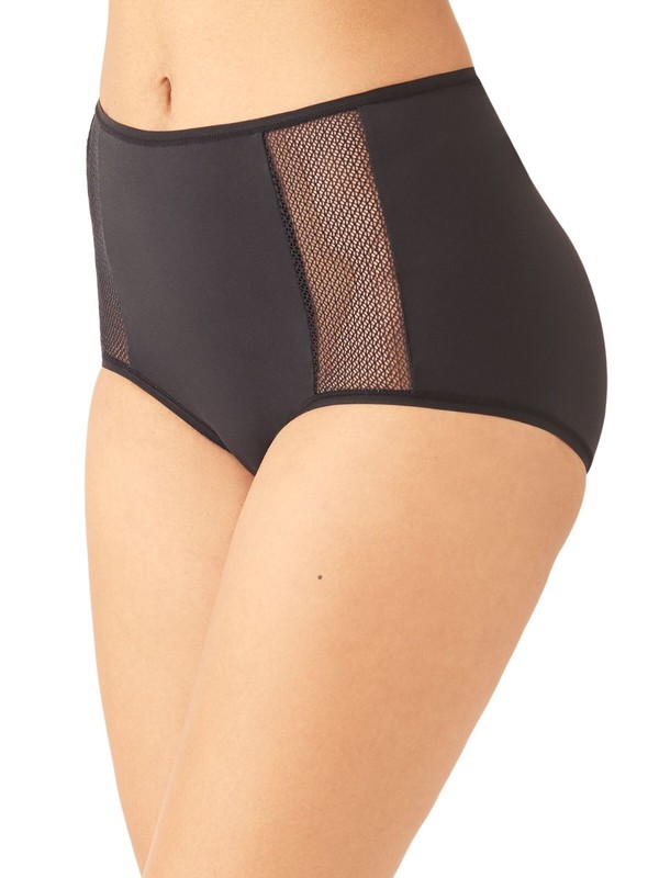 Wacoal L143311 Womens Black Mesh Details Keep Your Cool Briefs Size M