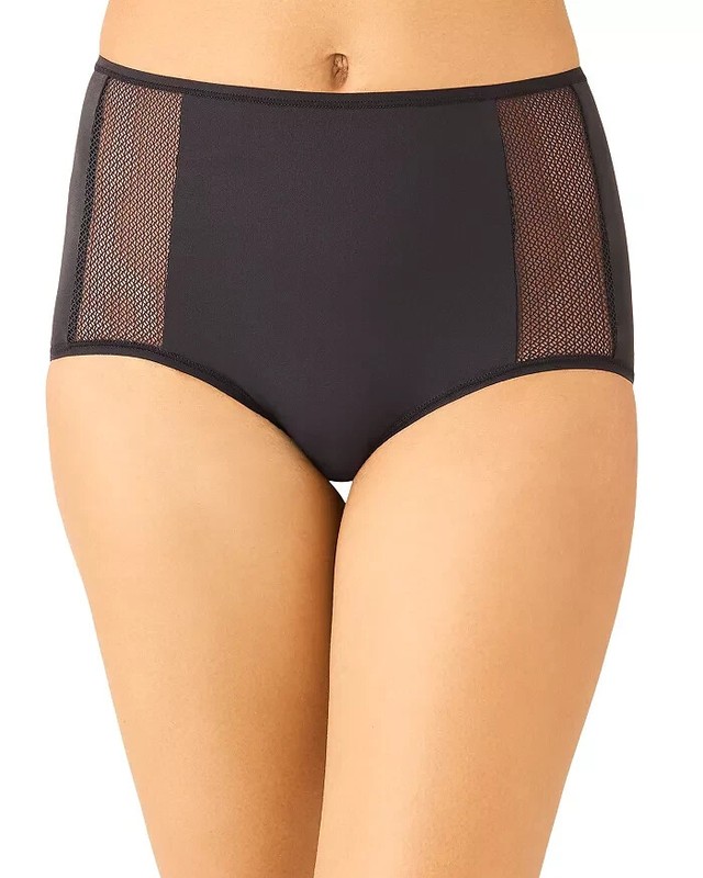Wacoal L143311 Womens Black Mesh Details Keep Your Cool Briefs Size M