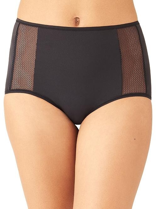 Wacoal L143311 Womens Black Mesh Details Keep Your Cool Briefs Size M