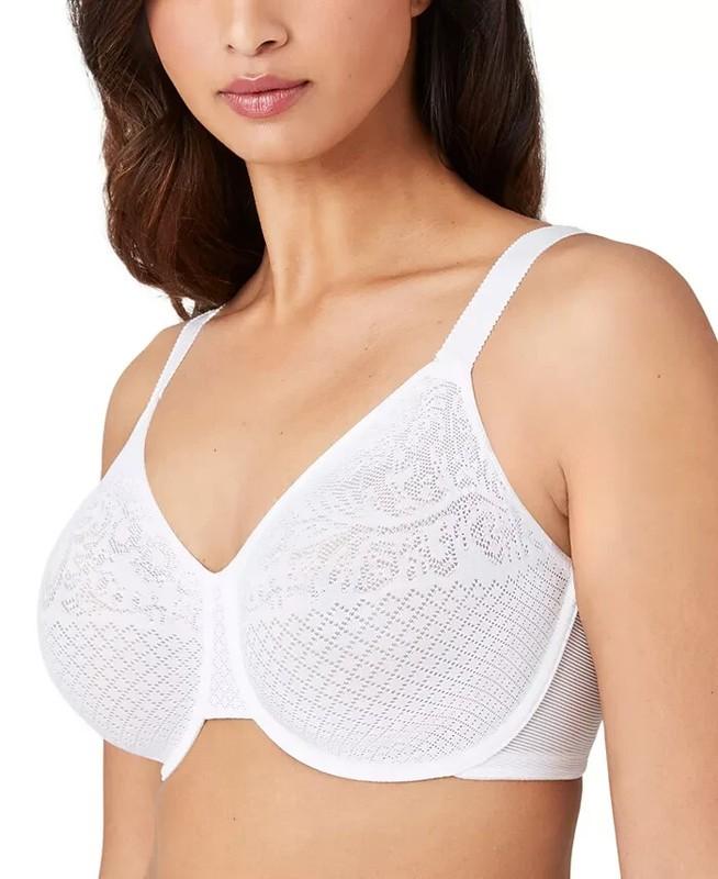 Wacoal Sheer Mesh Minimizer Bra 30G White 857210 Adjustable Straps NEW