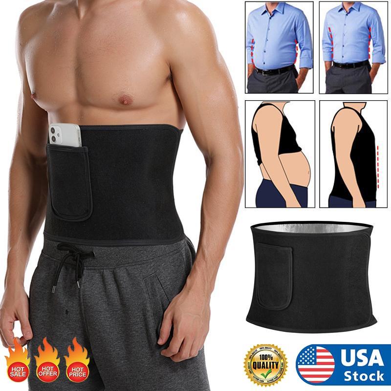 Waist Trainer Lower Belly Fat Elastic Sweat Band for Stomach Weight Loss Men/ W