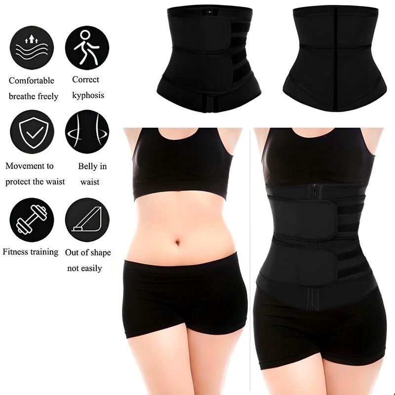 Waist Trainer Workout Corset Cincher Dual Belt Neoprene Sweat Weight Loss Shaper
