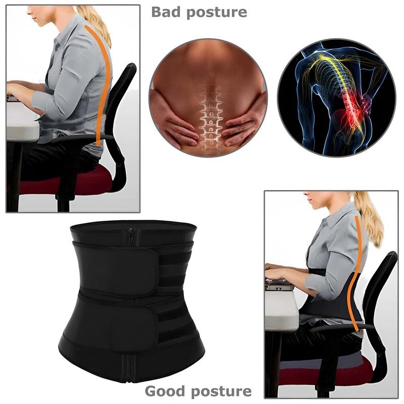 Waist Trainer Workout Corset Cincher Dual Belt Neoprene Sweat Weight Loss Shaper