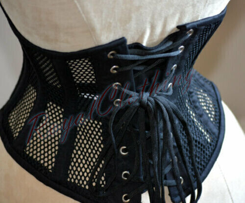Waist Training Mesh Underbust Steel Boned Corset Black BodyShaper